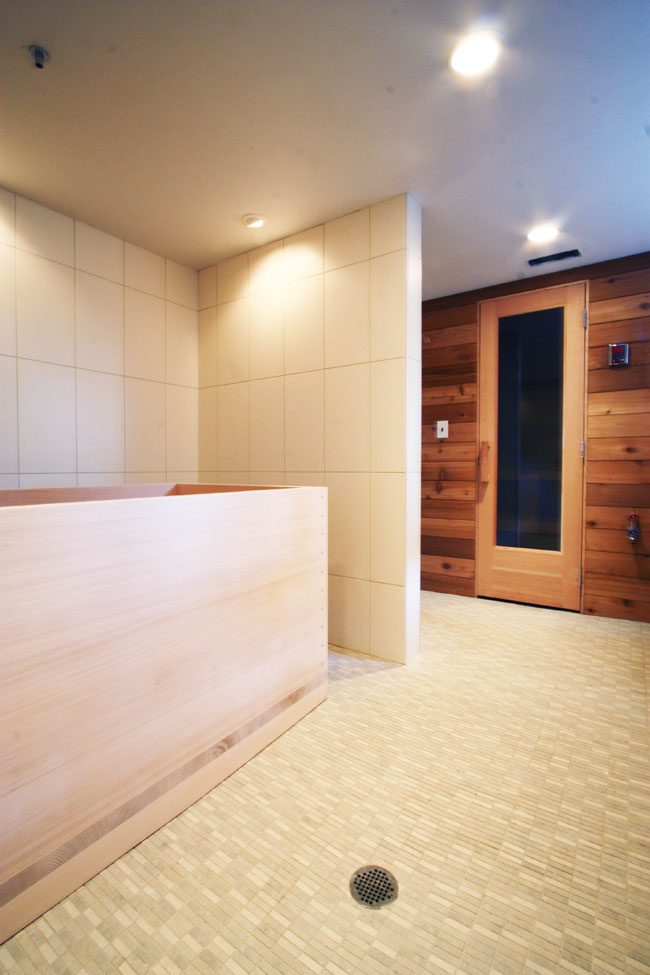 Portland basement remodel - spa with ofuro tub and Finlandia sauna