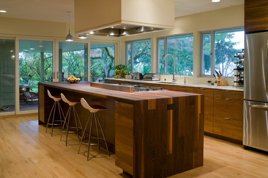 Long Kitchen Island in Portland Kitchen Remodel