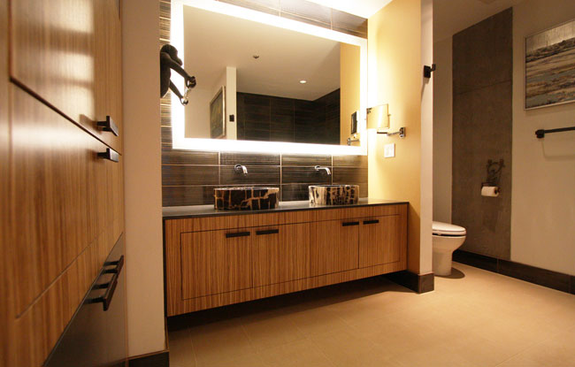 Modern condo bathroom remodel in Portland