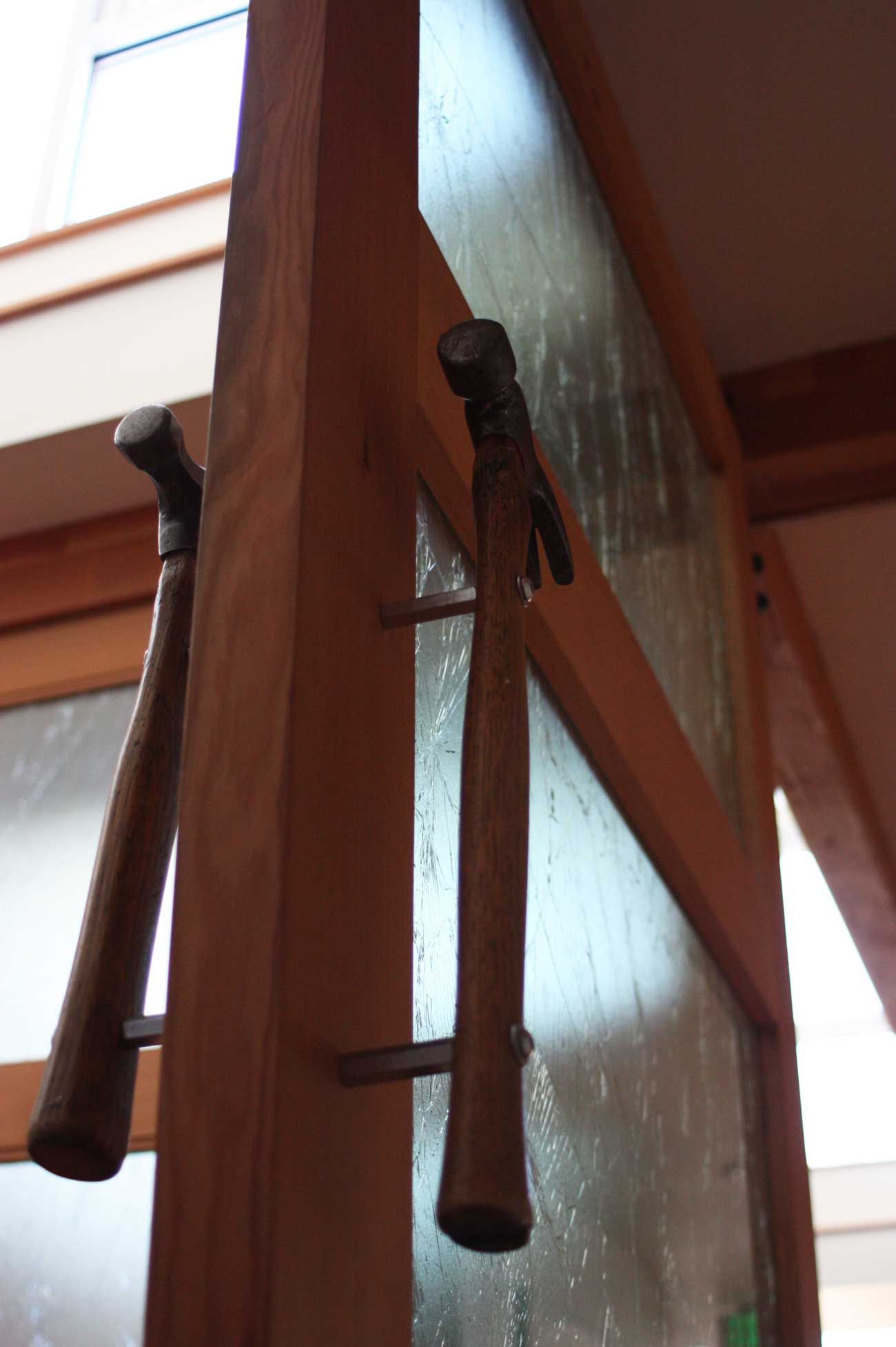 Hammer Door Pulls in Portland Builder Office