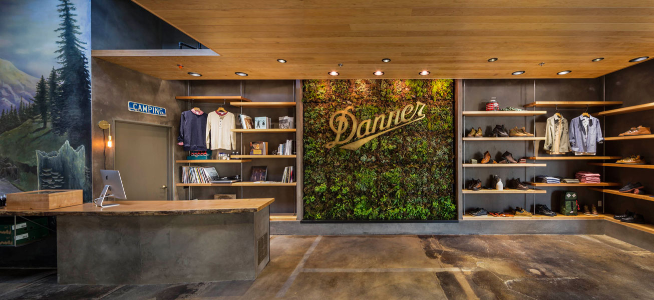 Retail build-out of Danner's flagship store.