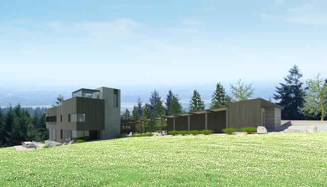 View from North of Passive House in Yamhill County, Oregon