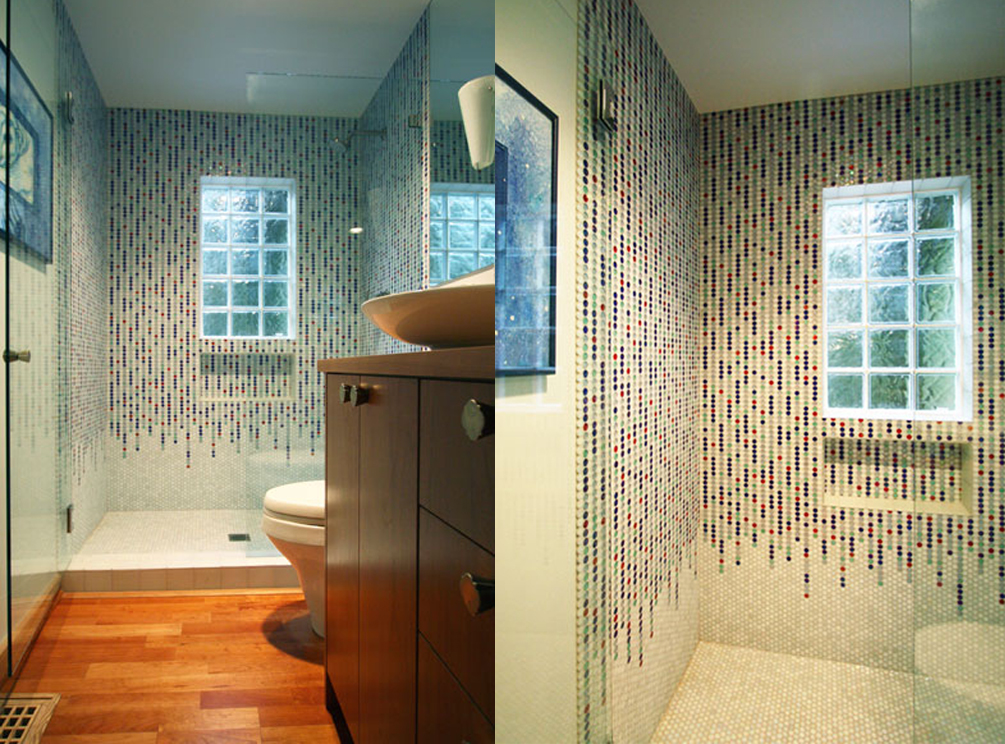 Colorful Bathroom Tile in Portland Bathroom Remodel