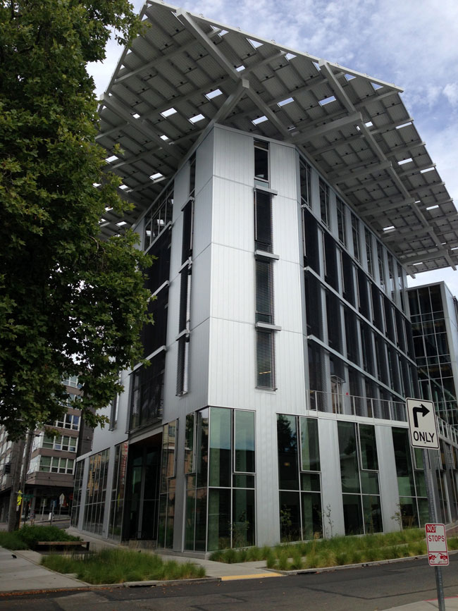 The Bullitt Center, the Living Building Challenge project that's home to Hammer & Hand's new Seattle office.