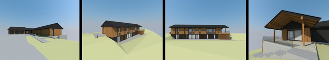 Sketch model renderings of Pumpkin Ridge Passive House by Portland/Seattle contractor Hammer And Hand.