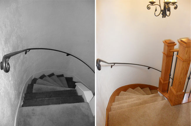Sprial staircase renovation in Portland's Rose City Park neighborhood.