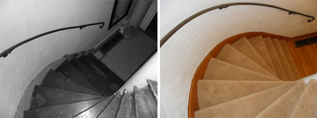 Sprial staircase renovation in Portland's Rose City Park neighborhood.