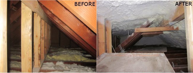 before and after of attic 