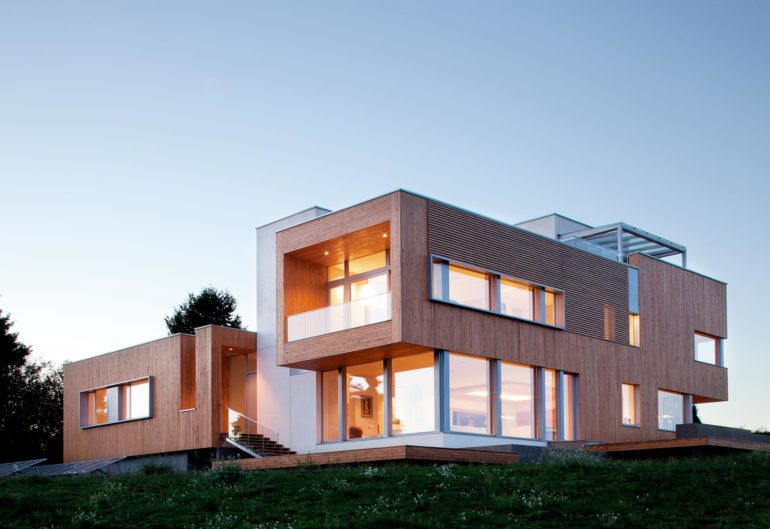 Back of Karuna Passive House by Portland New Home Builder Hammer & Hand