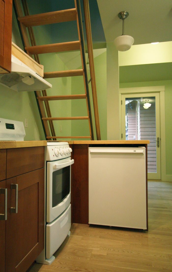 Kitchen and Stairs in Alameda Ridge ADU