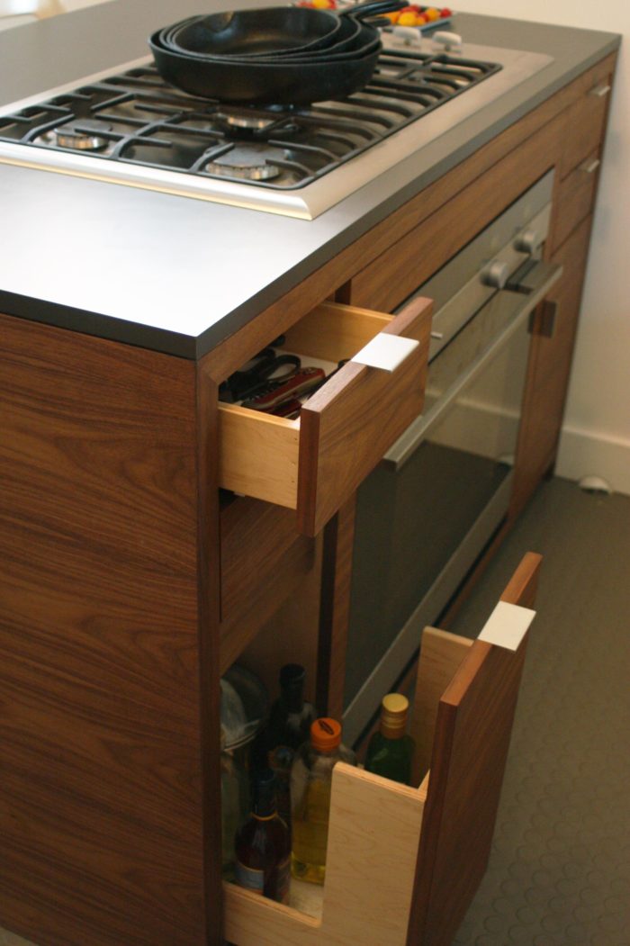 Drawers in Compact Kitchen Remodel