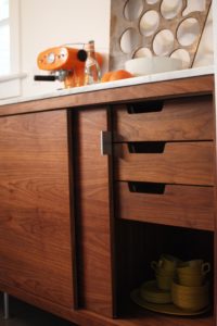 Sliding Drawers in Compact Kitchen Remodel