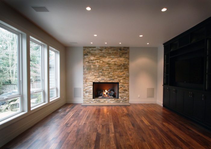 Living Room and Fireplace in Marshall Park Home Remodel