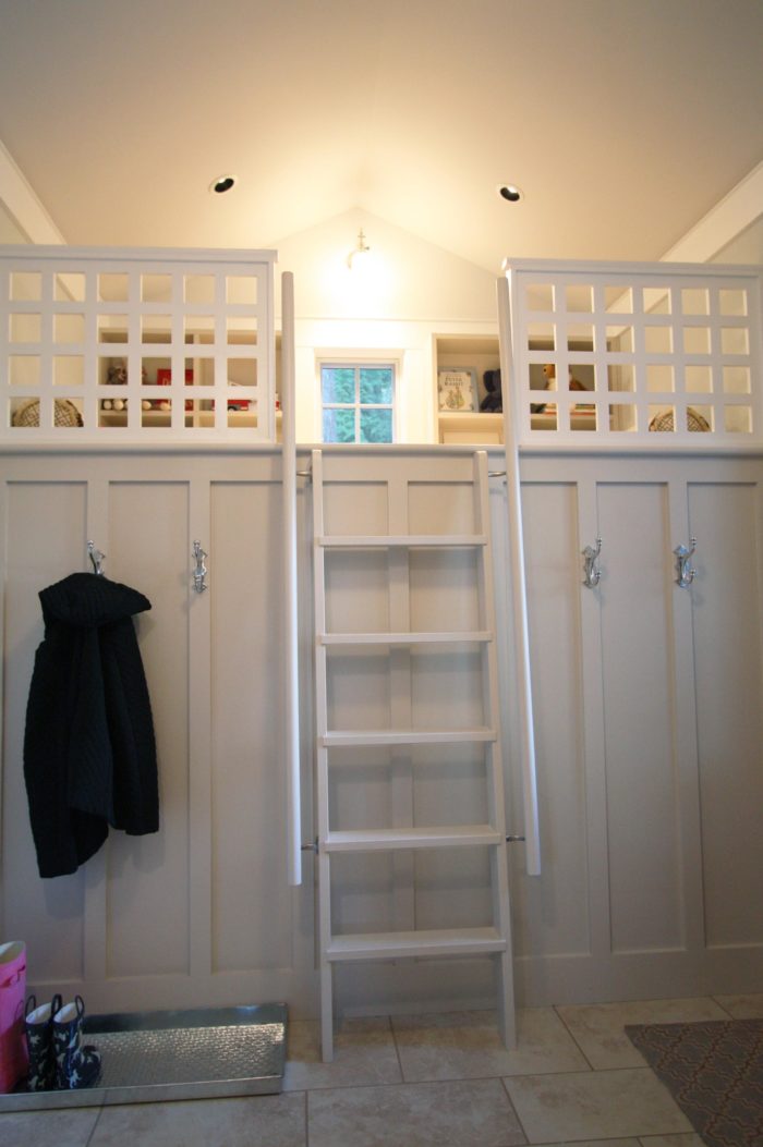 Ladder to Play Space in Mudroom Home Addition