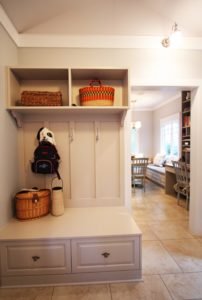 Shelves and Coat Hook in Mudroom Addition