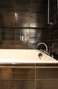 Black Tile Bath Tub in Pearl Condo