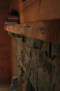 Shelf Detail in Rhododendron Cabin in Oregon