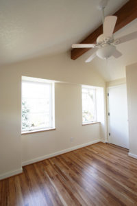 Bedroom with Ceiling Fan in Super Efficient ADU