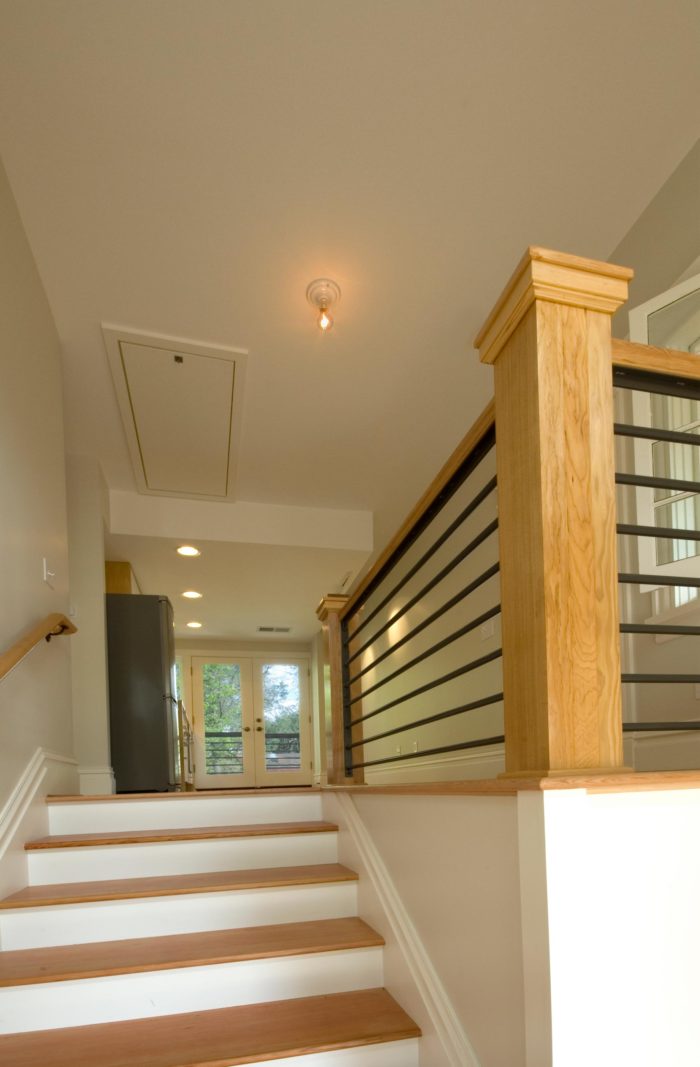 Stairs to Second Level in Twin Studios Duplex Conversion