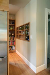 Built In Shelving in Upcycled Kitchen Remodel