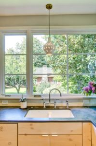 Sink and Pendant Light in Modern Farmhouse Remodel