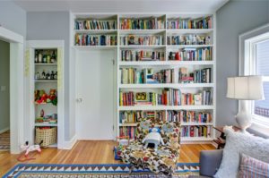 Library in Modern Farmhouse Remodel in Portland OR