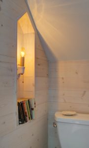 Book Nook in Modern Farmhouse Bathroom Remodel