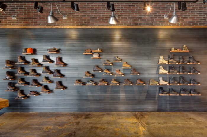 Shoe Wall in Danner Commercial TI by Portland General Contractor Hammer & Hand