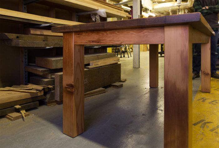 Reclaimed Wood Table by Portland Woodshop Hammer & Hand