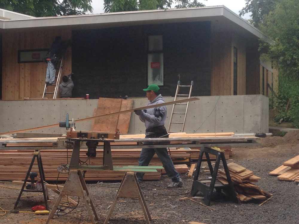 Siding underway at Sherwood new home building project