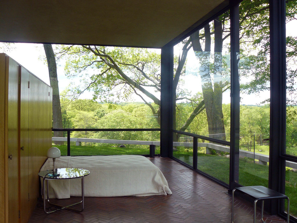 Glass House interior, photo by Kathia Shieh under a creative commons license.