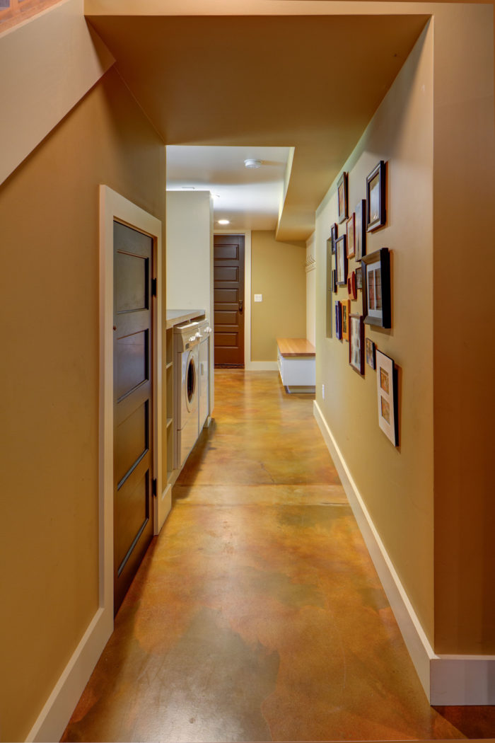 Hallway in Macleay Park Basement Remodel by Hammer & Hand