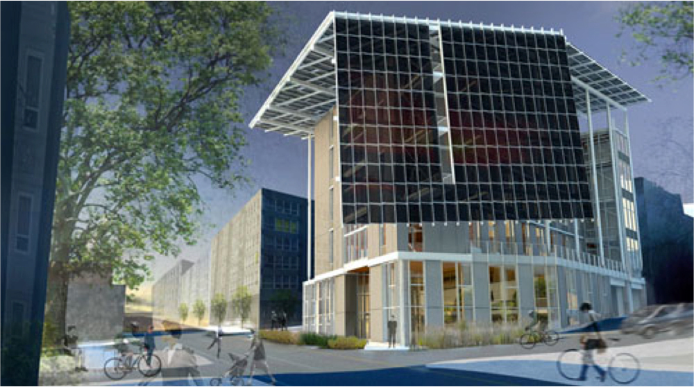 Bullitt Center Rendering with Solar Wall