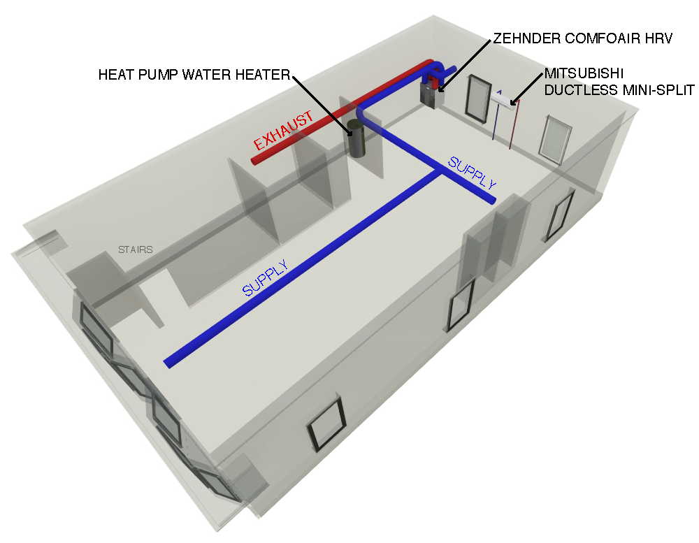 Mechanical Plan for Glasswood Commercial Passive House Retrofit
