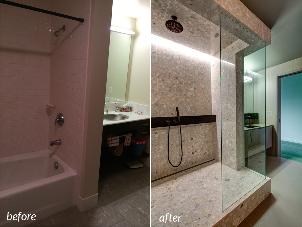 Bathroom Before and After in Condo Remodel | Hammer & Hand