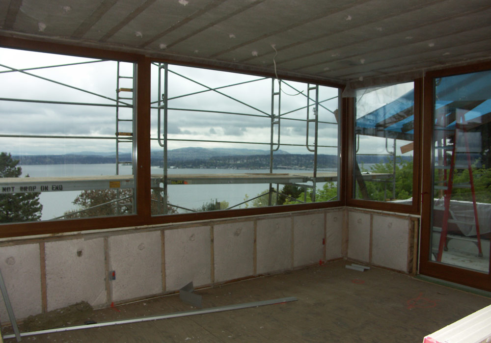Interior of Madrona Passive House During Construction | Hammer & Hand