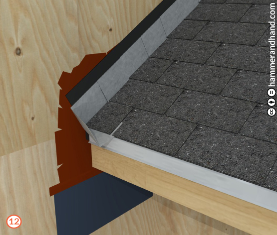 Roofs Kick-Out Flashing Detail 12 Continue Alternating Shingle Course | Hammer & Hand