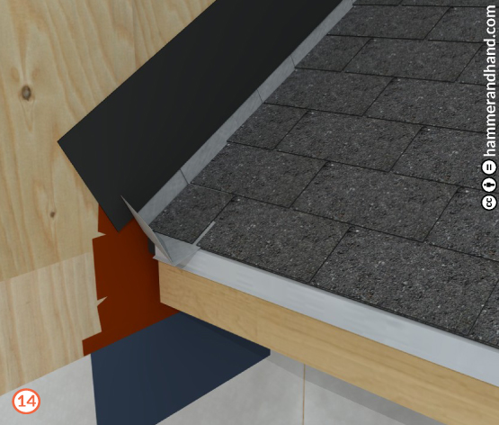 Roofs Kick-Out Flashing Detail 14 Slip WRB under SureFlash | Hammer & Hand