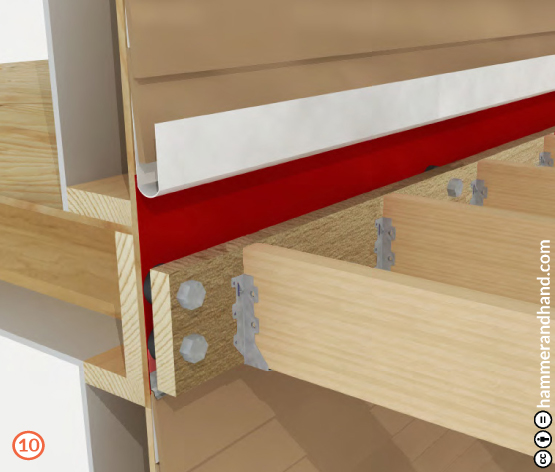 Deck Ledgers Detail 10 FastFlash Around Ends of Joists | Hammer & Hand