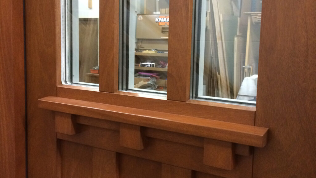 Dentil Shelf on Passive House Door | Hammer & Hand