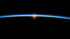 Sun shining through atmosphere - from International Space Station