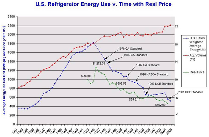 David Goldstein - fridge size and energy efficiency
