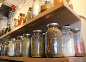 Shelves and Jars at Cycene Restaurant Remodel | Hammer & Hand