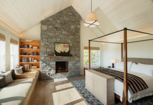 Bedroom with Fireplace in Willamette Valley New Home | Hammer and Hand