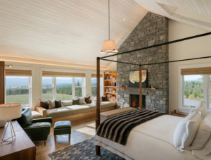 Bedroom with Fireplace in Portland Custom Home | Hammer and Hand