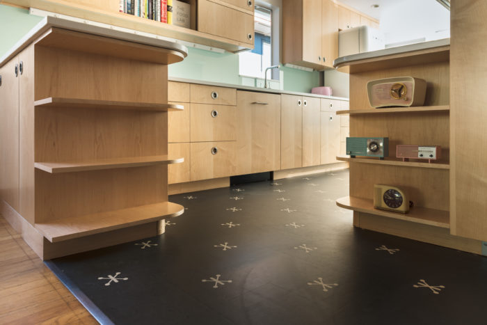 Flooring in Retro Kitchen Remodel by General Contractor Hammer & Hand