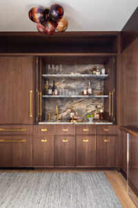 Custom black walnut bar